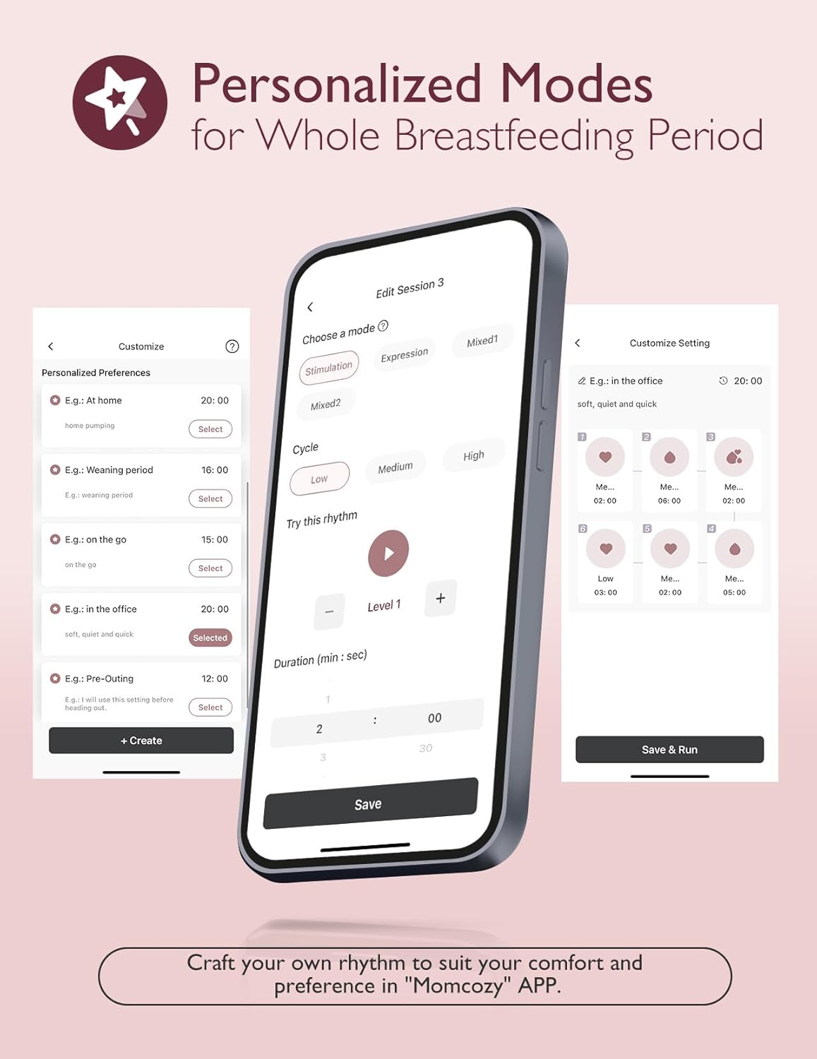 Momcozy Breast Pump Hands Free Upgraded Mobile Flow | M9. App Discreet Control with Personalized Multi-Modes & 15 Levels. Wearable Breast Pump 24mm. 2 Pack Cozy Red