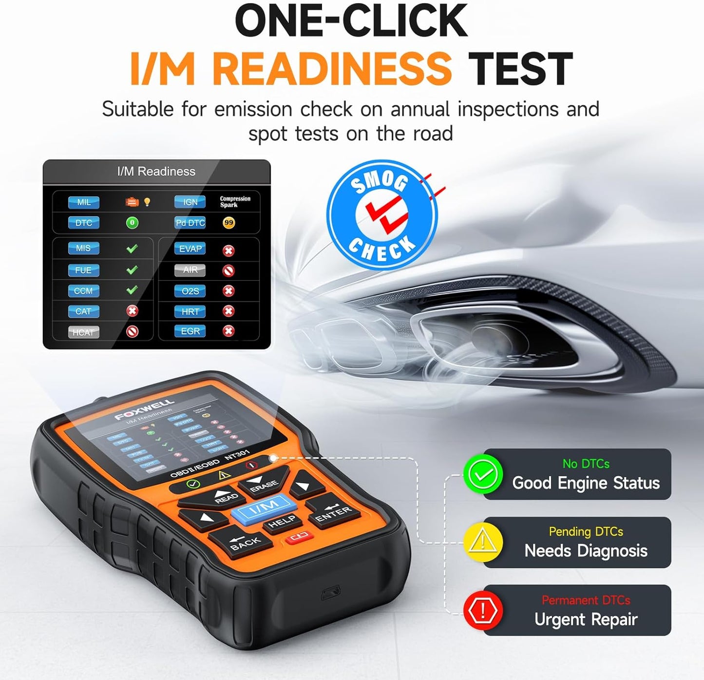 （Same style on Amazon） FOXWELL NT301 OBD2 Scanner Live Data Professional Mechanic OBDII Diagnostic Code Reader Tool for Check Engine Light