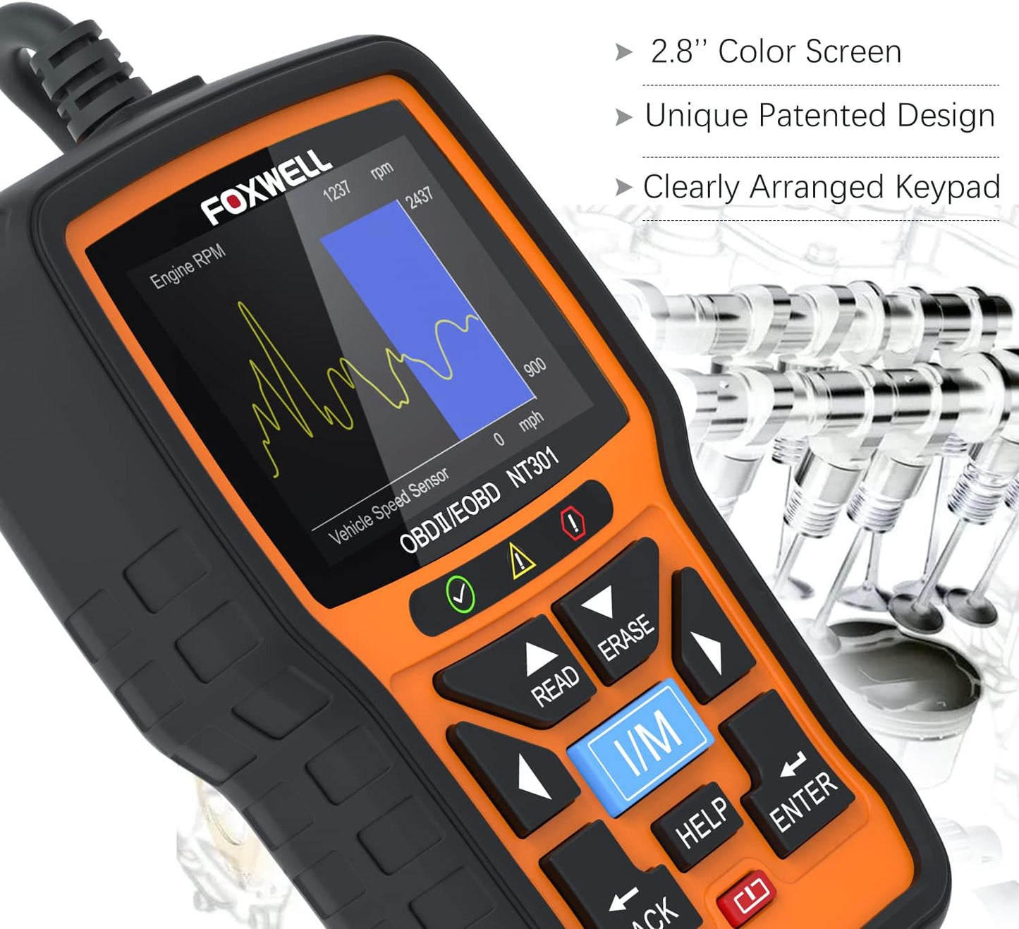 （Same style on Amazon） FOXWELL NT301 OBD2 Scanner Live Data Professional Mechanic OBDII Diagnostic Code Reader Tool for Check Engine Light