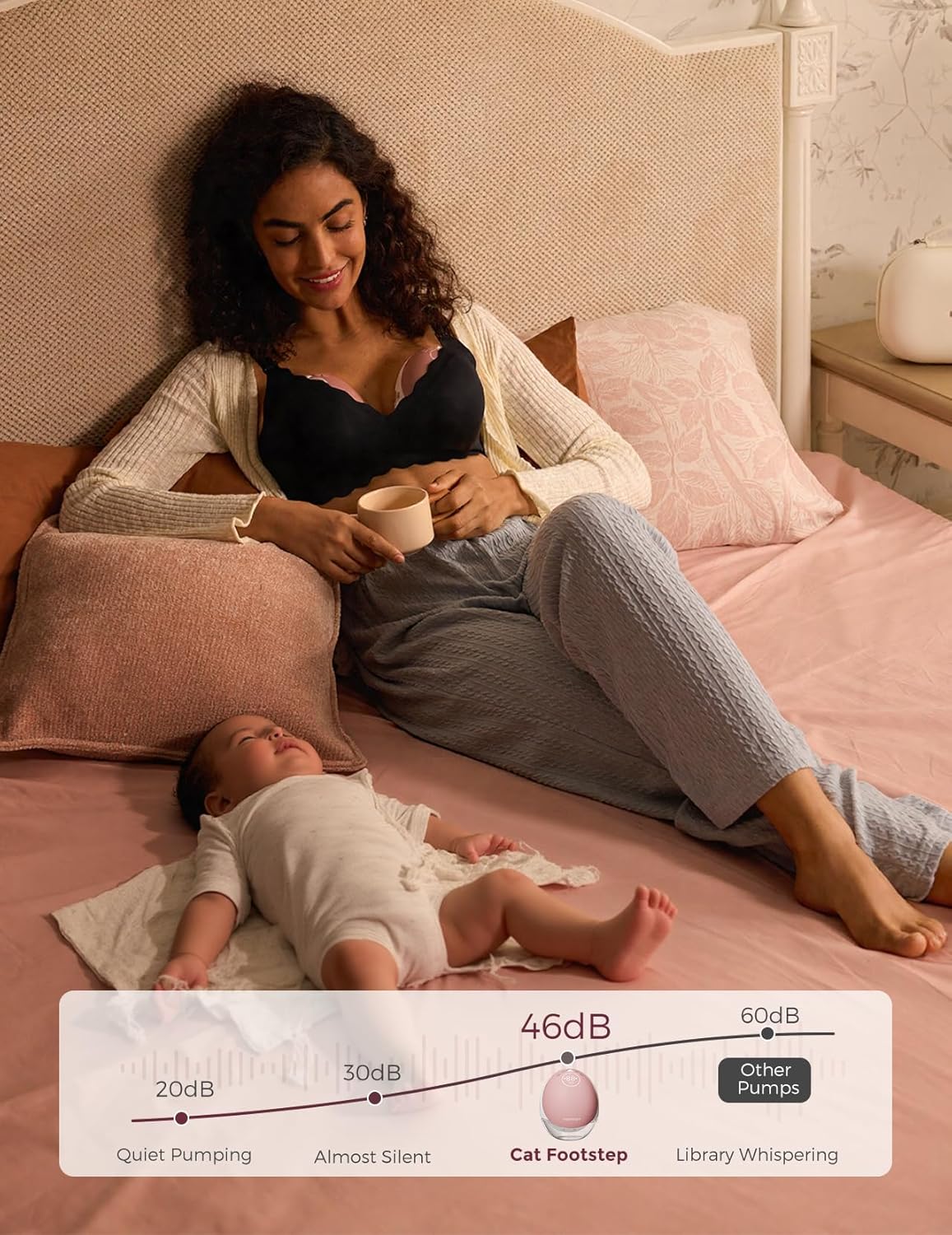 Momcozy Breast Pump Hands Free Upgraded Mobile Flow | M9. App Discreet Control with Personalized Multi-Modes & 15 Levels. Wearable Breast Pump 24mm. 2 Pack Cozy Red