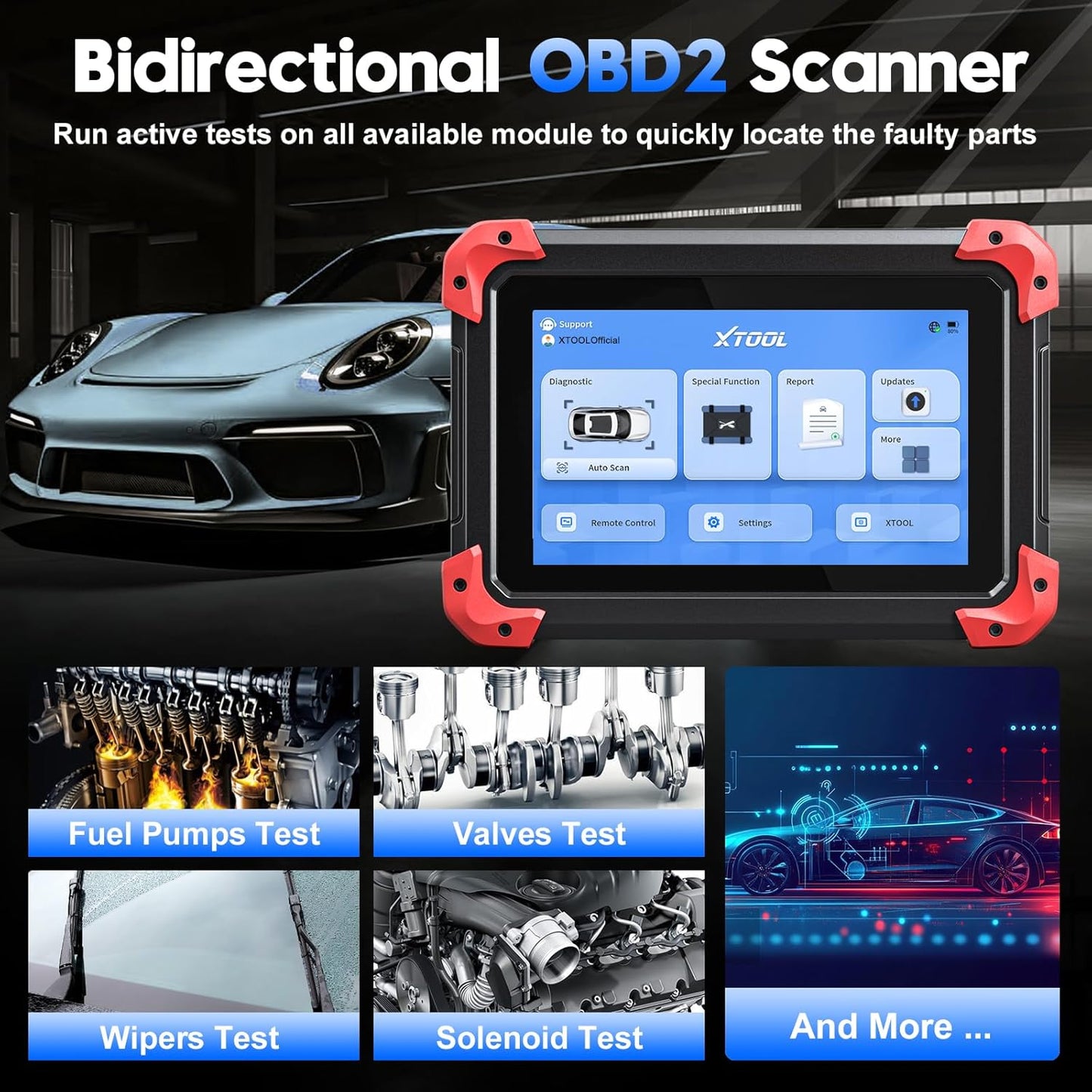 Xtool D7 OBD2 Scanner for All Cars – Full System Diagnostic, ECU Programming, Bi-Directional Control, 3-Year Free Update